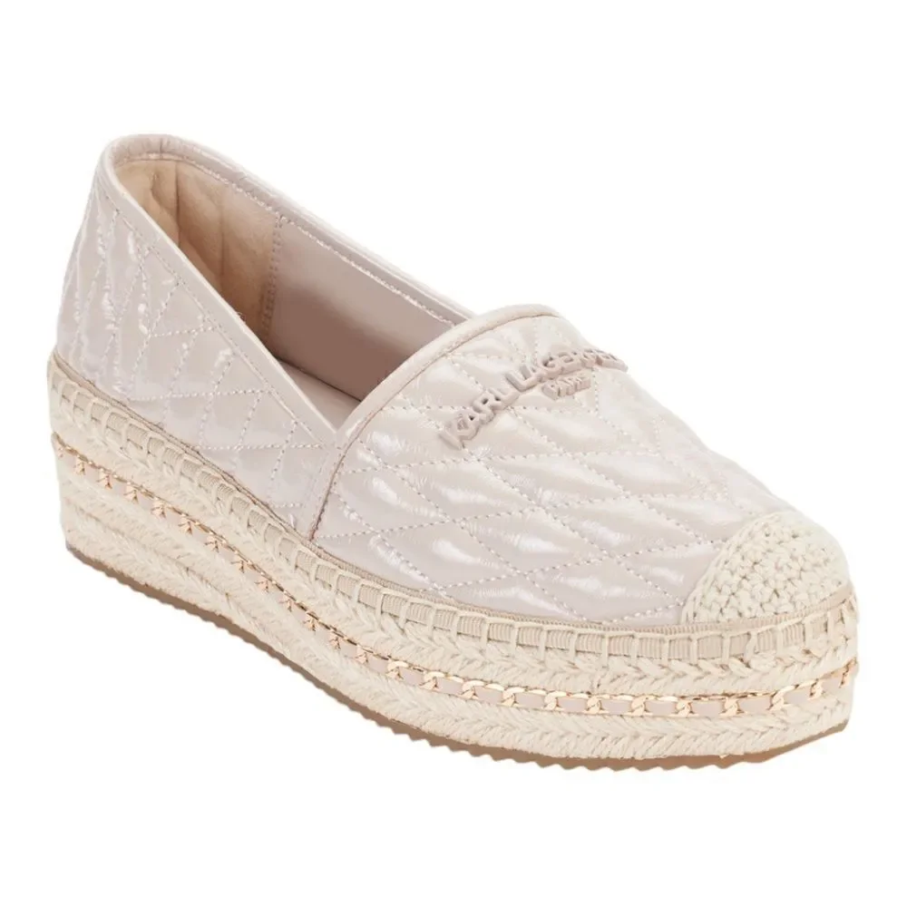 KARL LAGERFELD PARIS Women's Desta Slip-On Espadrille Platform Flats in Size 9.5